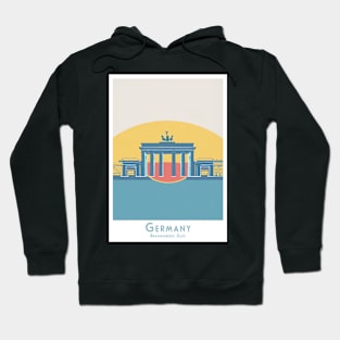 Vintage minimalistic Sleek Brandenburg Gate Berlin Germany Illustration Hoodie